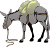 Donkey With A Load Clip Art